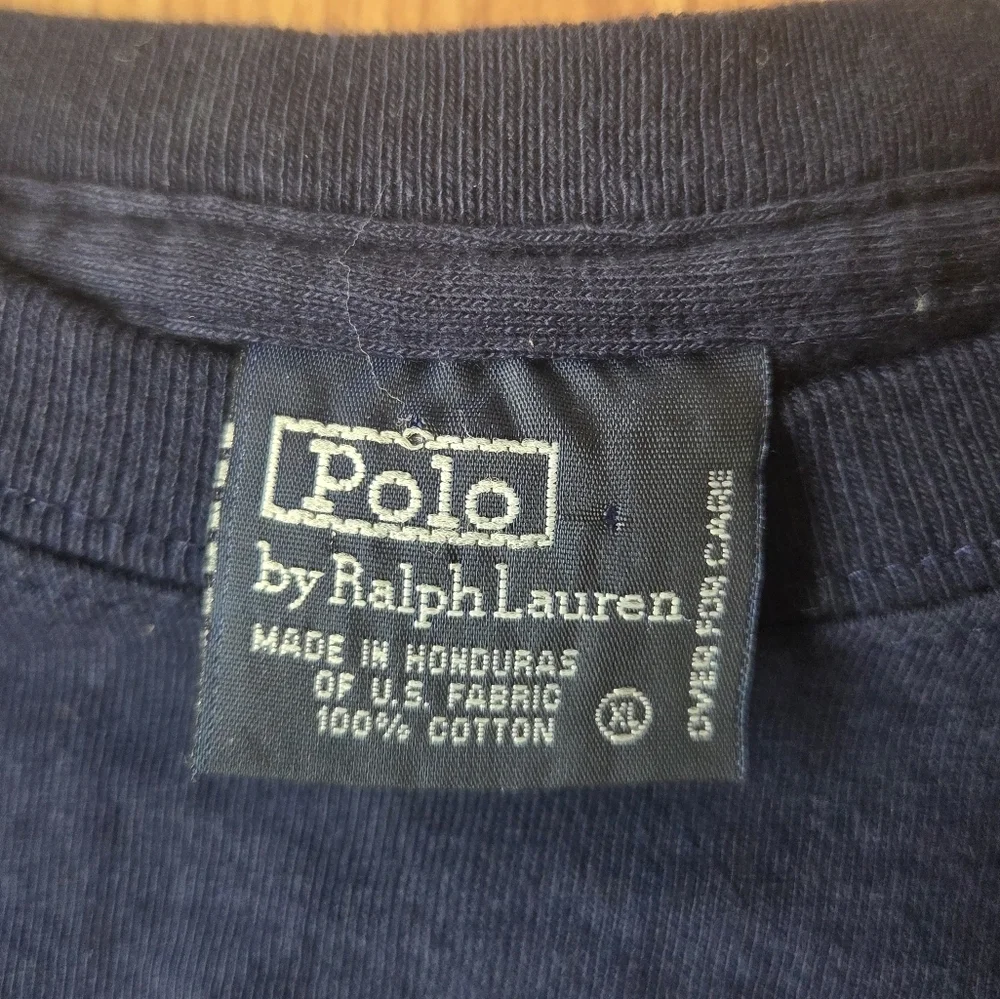 Polo Ralph Lauren Men's Navy Shirt XL Vintage Long Sleeves 100% Cotton